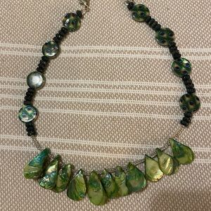 Abalone and bead necklace